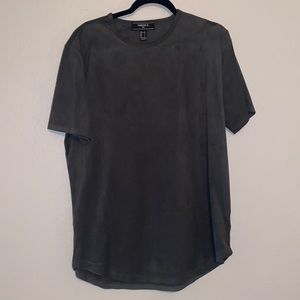 Wore once, men’s velvet like top, olive green color